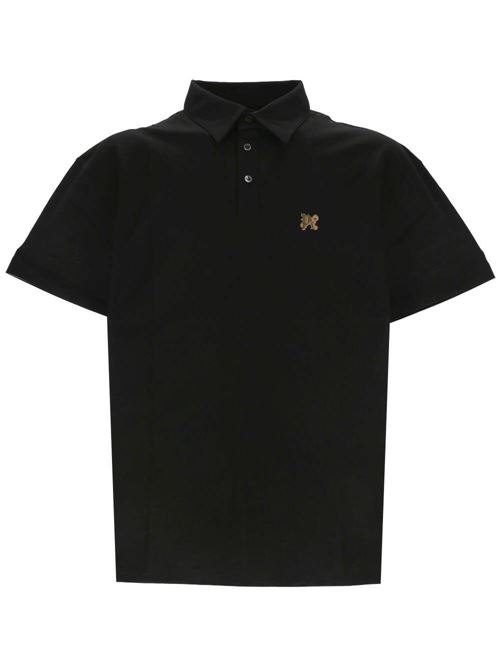 Black polo shirt with logo on the chest PALM ANGELS | PMGB017R24FAB0011076